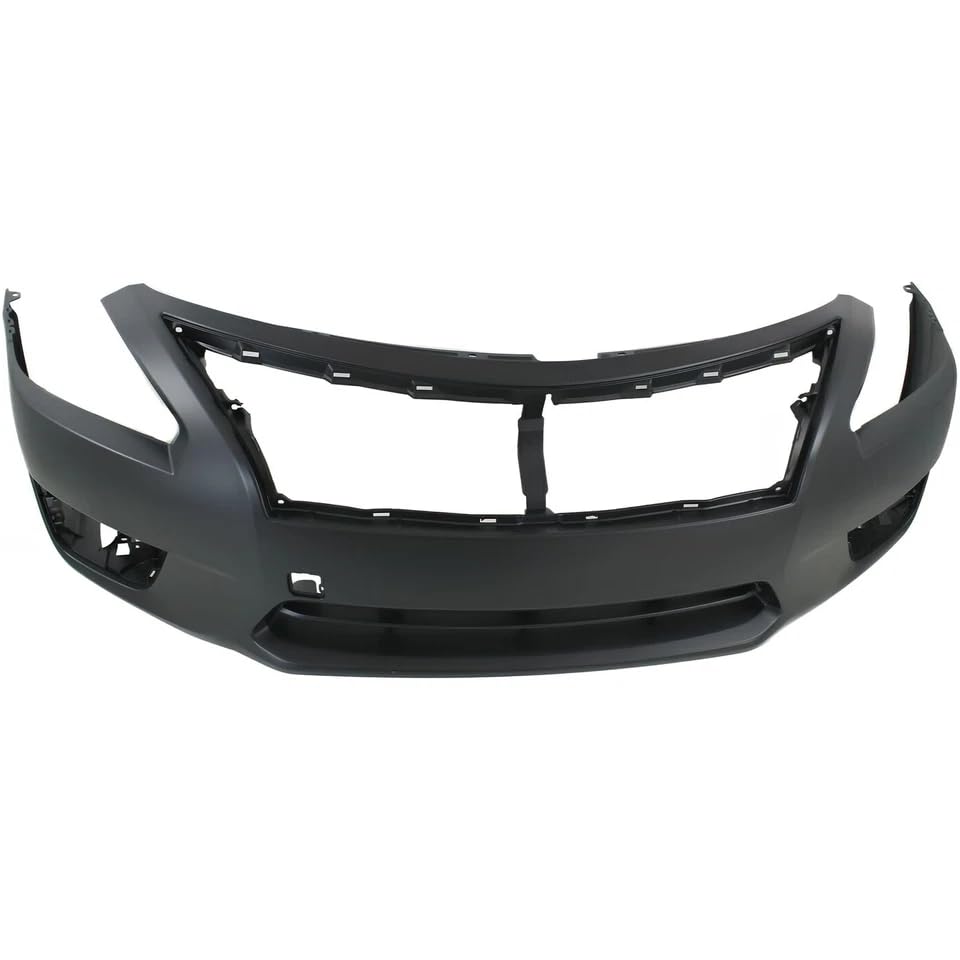Front Bumper Cover Primed Fits for 2013-2015 Nissan Altima Base S SL SV w/Tow Hook Hole & Fog Light Holes Replaces 620223TA0H