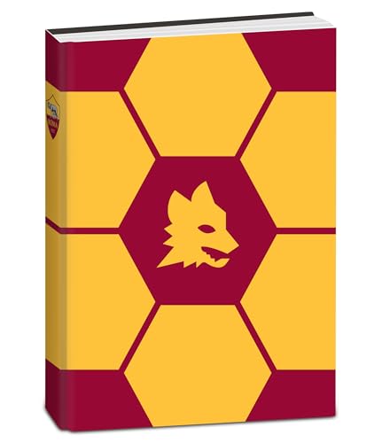 Seven Diario Scuola Roma Standard 12 Mesi, Giallo Rosso,Copertina Pallone, Prodotto Ufficiale, Accessori Zaino, Ragazzo