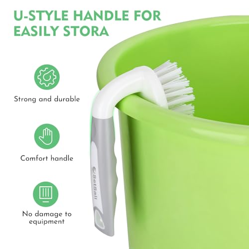 Image of SetSail Scrub Brush, Heavy-Duty Scrub Brushes for Cleaning with Stiff Bristles Cleaning Brush for Shower, Bathroom, Carpet, Kitchen and Bathtub Scrubber - 2 Pack