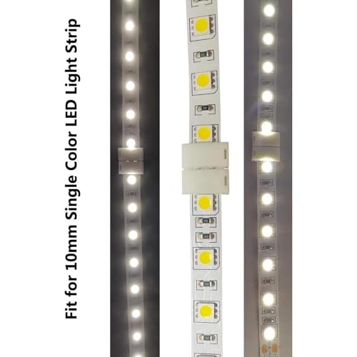 Image of SNOOGG 2 - Pin 8mm Pack of 20 Piece Solderless LED Strip Connectors DIY Strip to Wire Quick Connection for 12v 24v Single Color SMD 3528 2835 Led Strip Lights Gapless led Strip Adapter Extension