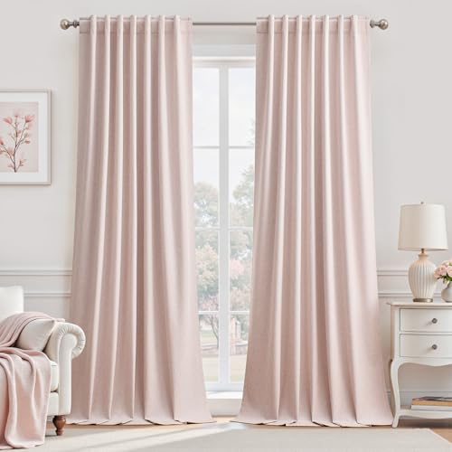 UHITECH Blackout Curtains 96 Inches Long 2 Panels Set for Bedroom, Pink