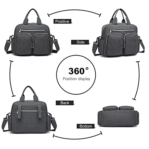Kono Baby Changing Bag, Multifunction Nappy Bags, Hospital Maternity Tote Handbag, Diaper Messenger with Stroller Straps and Insulated Pockets, for Mum and Dad - Image 2