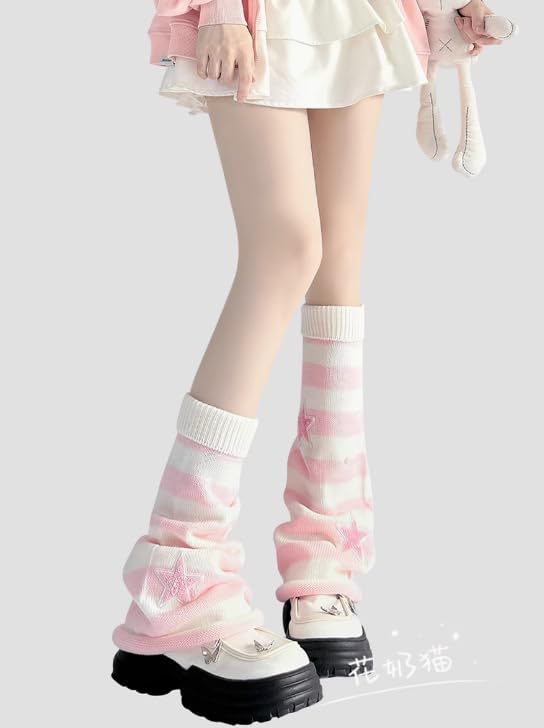 Image of kawaii Winter Leg Warmers Knitted Cute Subculture Half Sleeve Foot Leg Warm Socks Cycling Christmas Gift Women