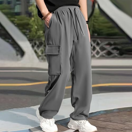 Men's Lightweight Work Hiking Pant Casual Elastic Waist Jogger Cargo Pants Multi-Pocket Plus Size Loose Trousers2