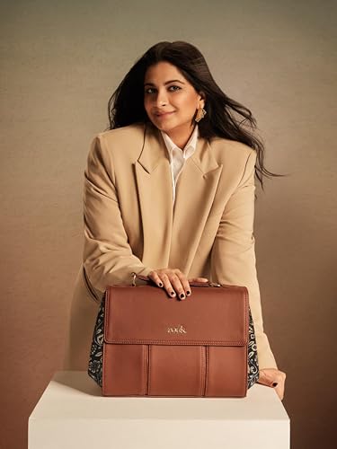 Image of ZOUK Rhea Kapoor Satchel Bag | Elegant Vegan Leather Handbag for Women |