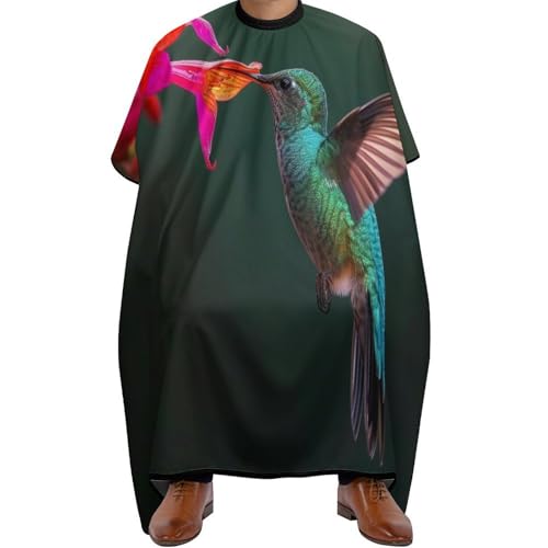 Capa de barbero con colibríes y delantal de corte de pelo impermeable para salón