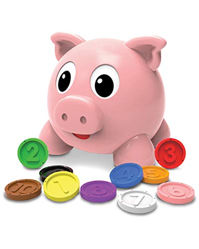 The Learning Journey Learn with Me - Numbers & Colors Pig E Bank - Color and Number STEM - Teaching Toddler Toys & Gifts for Boys & Girls Ages 2 Years and Up, Model Number: 208441, 10 color coins