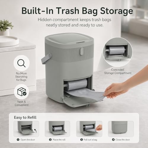 Caneca de basura rectangular con sensor de movimiento 12L miniatura 4