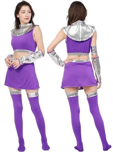 Purple Dress Cosplay Costume Womens Halloween Cosplay Costumes (M)