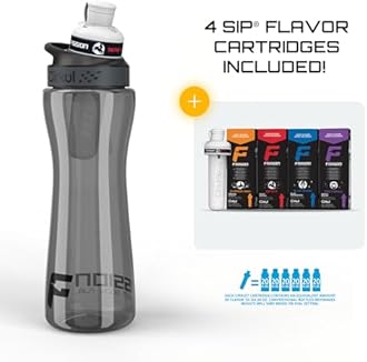 Cirkul 22oz. Plastic Water Bottle Starter Kit with Black Lid, 4 Energy Drink Mix Flavor Cartridges, Zero Calories and No Sugar (Florida Man, Send It, Blue Magic, Nocturnal)