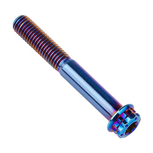 Image of Titanium Flange 12 Point Head M8 x15 20 25 30 35 40 45 50 55 60 65mm Screw Bolt Pack of 4 (M8x55mm, Burning Blue)