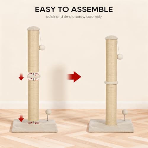 Rascador para gatos Dkelincs torre beige 33 pulgadas miniatura 7