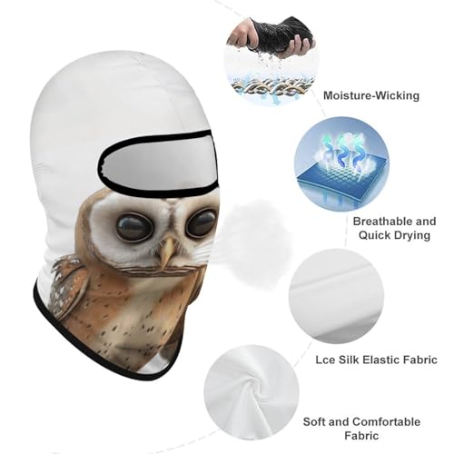 Balaclava para hombres, máscara para esquiar con diseño divertido de búho, cubre cara para ciclismo en invierno miniatura 3