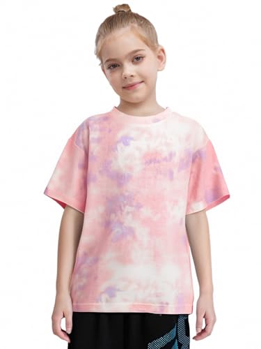 Girls T-Shirt Tie Dye Crew Neck Casual Shirt Kids Summer Tee Short Sleeve Fashion Top2