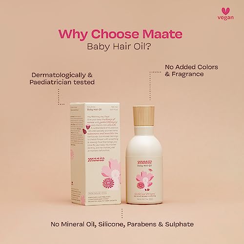 MAATE Baby Hair Massage Oil Baby Hair Growth and Scalp Conditioning Using Traditional Ayurvedic Methods, Cream, 150ml