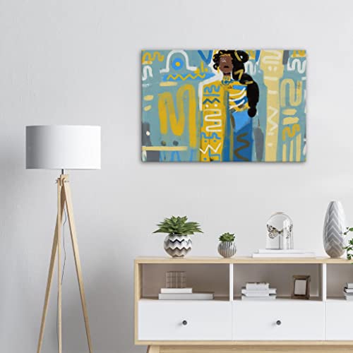 Art mural abstrait grand tableau de femme africaine pour habiller un mur