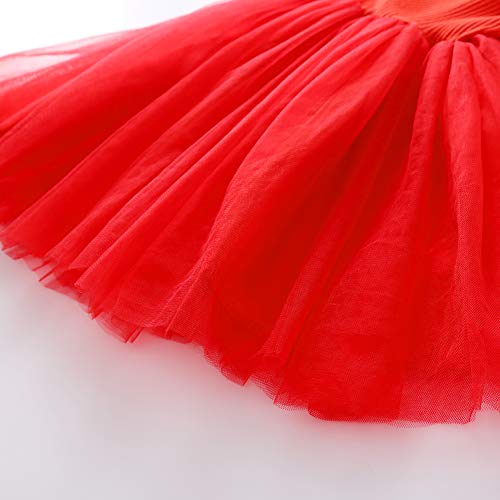 Baby Girls Toddler Tutu Dress Sleeveless Princess Infant Tulle Sundress(Red, 18-24 Months) - Thumbnail 4