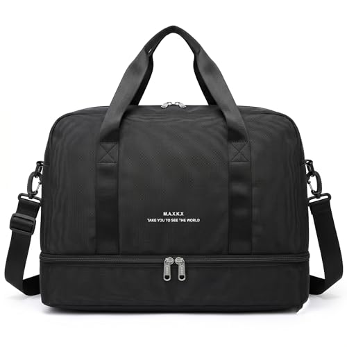 Bolsa de Viagem com Compartimento para Sapatos, Alça Transversal - Mala Esportiva para Academia e Viagens