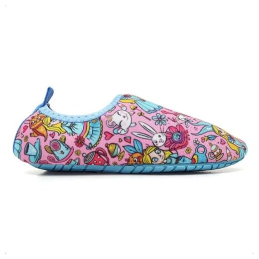Sapatilha Infantis Aquática Antiderrapantes, Macias, Calce Fácil para Praia, Piscina, Natação, Surf, Barco, Pesca, Camping, Caminhada, Neoprene (Alice, BR, Criança de 4 a 8 anos, Faixa Numérico, 23, 24)