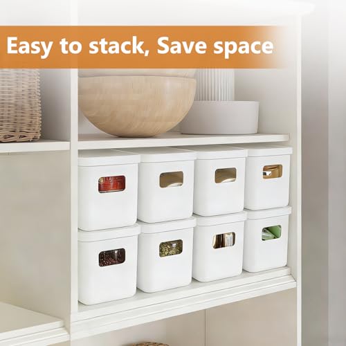 Boîtes de rangement étroites en plastique empilables et hermétiques pour étagère