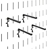 Wall Control Paint Brush Hook and Thread Spool Holder Storage Organizer Pegs for Wall Control Metal Pegboard - (4) Pack of Narrow 3-Inch Reach Slotted Peg Hooks for Paint Brushes and Spools (Black)