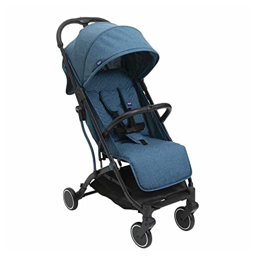Chicco Trolley Me Silla de Paseo Ligera de 0 Meses hasta 15 kg, Buggy Reclinable y Plegable con Función de Trolley, Cierre Compacto, Cubierta para la Lluvia y Capota Plegable, Color Azul