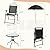 Vongrasig 6 Piece Folding Patio Dining Set,Small Metal Outdoor Garden Patio Table and Chair Set w/Umbrella for Lawn,Deck,Backyard,Black