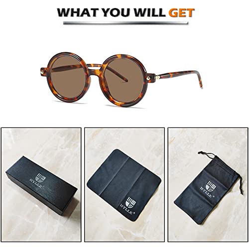 Image of HYLLE Retro Flip-Up Round Goggles Seampunk Sunglasses for Men Women 90s Style