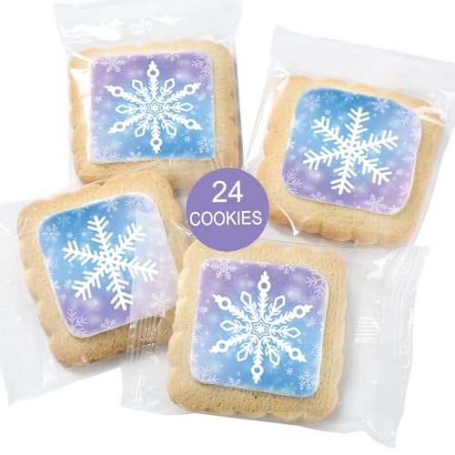 image for OMCookie Snowflake Cookies Frozen in Individually Wrapped Snowfake Win
