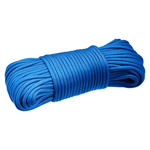 Image of Amazon Basics 550 Type III Paracord, 7-Strand Core, High Strength for Hiking, Camping, Survival Gear, DIY Projects, Bracelets, Lanyards, Outdoor Utility, 5 /32 in x 100 ft (4mm x 30m), Blue