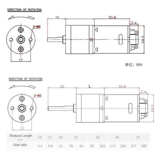 Moteur JGA25-370 pour robotique motorisation 6V axe 25mm - 4