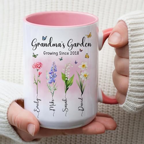 Personalized-Grandma-Mug-with-Custom-Kid-Names-and-Text-Grandmas-Garden-Mug-11oz-15oz-Customized-Mothers-Day-Coffee-Cups-for-Grandma-Gifts-for-Mom-Mama-Nana-from-Kids-Grandkids-on-Mothers-Day