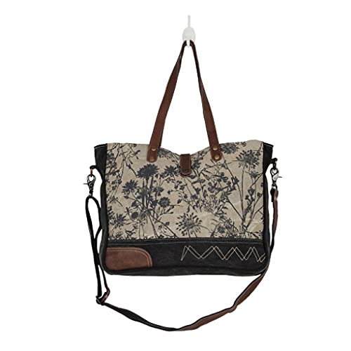 Image of Myra Bag Floral Purses for Women - Canvas Floral Purse with Genuine Leather Accents, Casual Everyday Women's Flower Bag