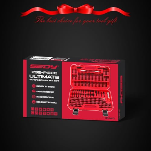 232-Piece Ultimate Screwdriver Bit Set, Cr-V Impact Driver Bit Set Includes Security Bits,Nut Driver, Ratchet Wrench and Bits Holder - Image 9