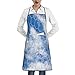 Delantal unisex con estampado de cielo azul de fútbol para adultos, delantal de cocina para cocinar hornada de jardinería, delantal de chef de hotel, blanco, Talla única