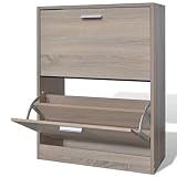 vidaXL Schuhschrank mit 2 Schuhkipper Holz Eichen-Optik