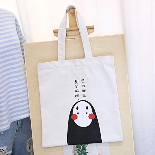 SRYLED Big Fun No Face Man Canvas Zippered Tote
