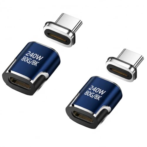 YFFSFDC USB-C�}�O�l�b�g�� Type C �ϊ��A�_�v�^ USB4.0 N52�����z�� �}�O�l�b�g 8K@60Hz�f���o�� 80Gbps�����f�[�^�]�� 240W�}���[�d Mac Book Pro�ANintendo Switch�ANexus 6P 