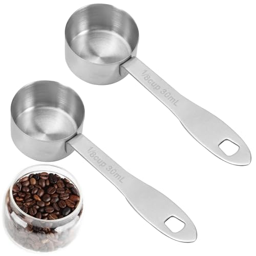 2 Pezzi Caffè Misurino per Caffè Macinato, 30 Ml in Acciaio Dosatore Caffe 1/8 Cucchiaini Da Caffè Dosatore Caffe in Polvere Dosa Caffè Con Manico Lungo per Il Latte in Polvere Caffè Tè