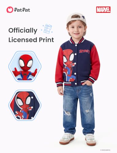 Image of Disney Marvel Bomber Jacket Spider Man Toy Story Cars Varsity Cardigan2-13Y