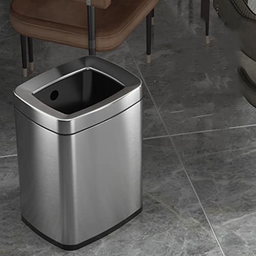 Caneca de basura inoxidable rectangular para hogar 6L miniatura 2