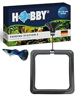 HOBBY Aquaristik Feeding Station 2 I 10 x 10 cm I Futterring für Aquarien I Futterstation für Trocken- und Lebendfutter I für gezielte und saubere Fisch Fütterung I Aquarium Zubehör