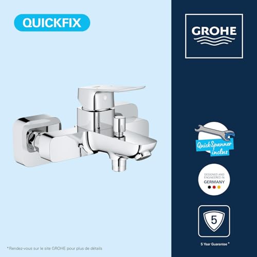Mitigeur Bain/Douche mural GROHE Dice chrome avec clé de montage QuickSpanner - 5
