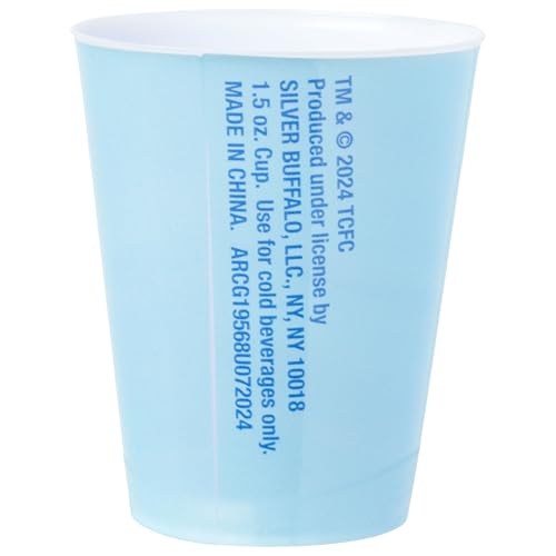 Image of Silver Buffalo Care Bears Rainbow 4 Piece Plastic Mini Cup Set Featuring Cheer, Grumpy, Tenderheart, and Funshine Bear, 1.5 Ounces