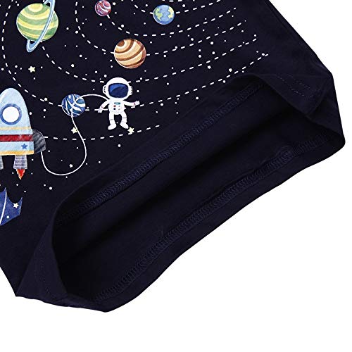 Toddler Boy Long Sleeve Shirts Kids Pullover Top Planet Dinosaur Tractor Cotton Graphic T-Shirt4