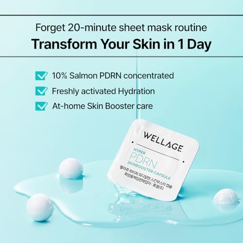 WELLAGE Hyper PDRN One-day Kit 7ea, Hydrating Peptide for Face, Korean Skin care, PDRN, Niacinamide, Hyalruonic acid, Pore minimizing 2-pack