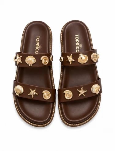 Women Embellished Flat Sandals Soft Cushion Comfort Daily | SHORE SLIDE-image-26