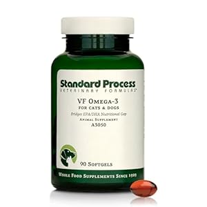 Standard Process Inc. VF Omega-3 for Pets – Dietary Supplement with Omega-3 Fatty Acids – Support Bone Growth, Immune Health, Heart Health – Fish Oil Supplement for Pets – 90 Softgels