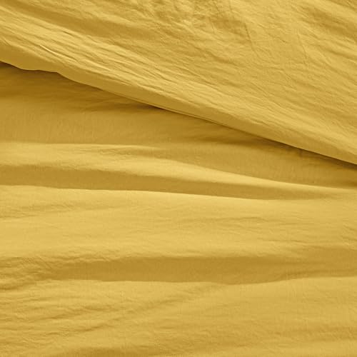Image of King Size Comforter Set- 7 Pieces Prewashed Bed in a Bag King Bedding Sets | Soft All Season Comforter with Sheets, Pillow Shams & Pillowcases,Yellow