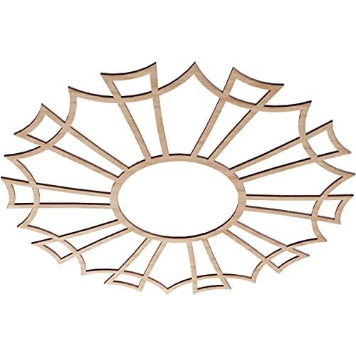 Image of Ekena Millwork 32 inchOD x 11 1 /4 inchID x 3 /8 inchT Augustus Wood Fretwork Pierced Ceiling Medallion, Alder
